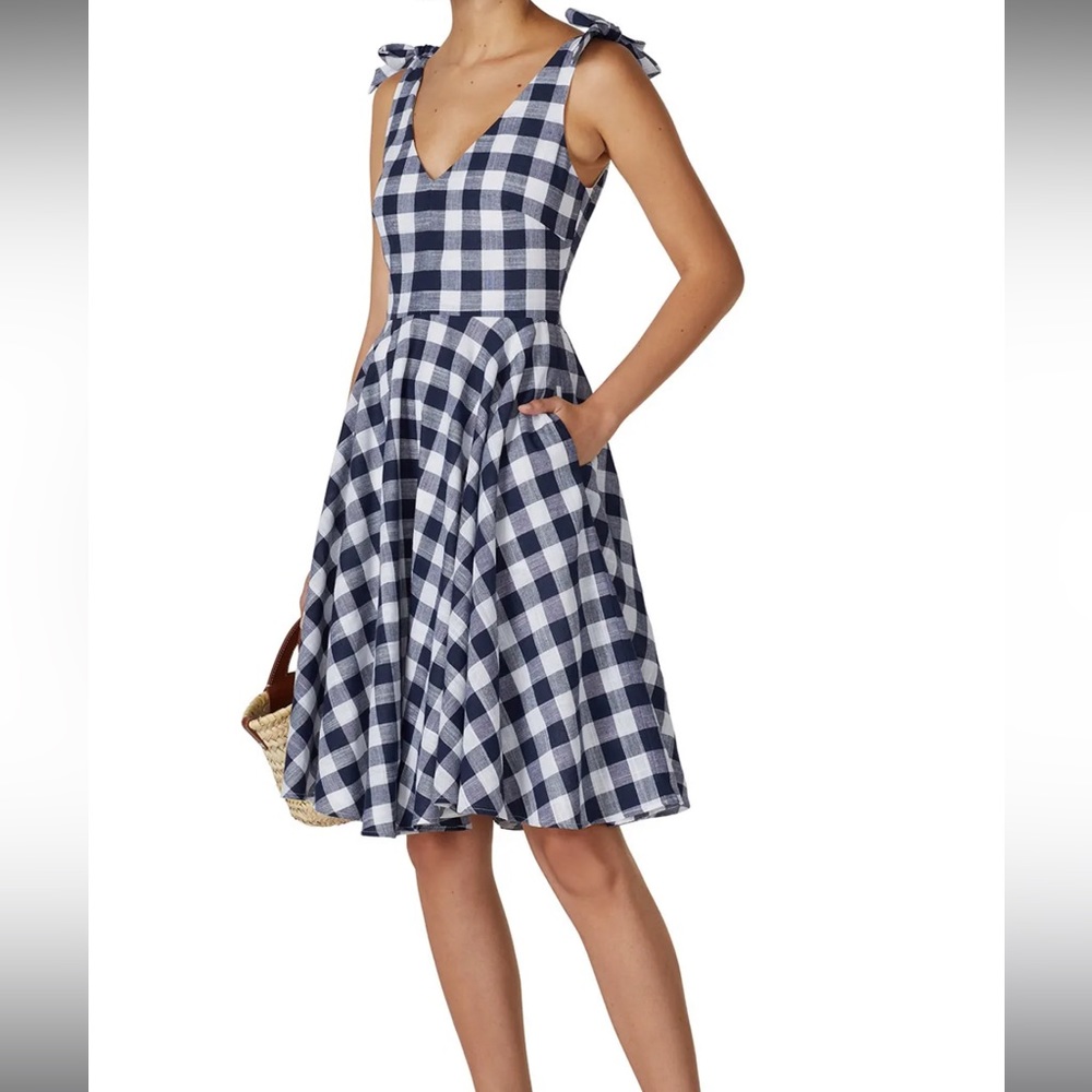 Gingham fit and flare dress